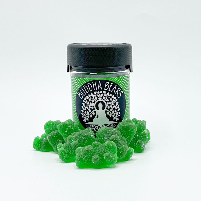 THCP Sour Apple Buddha Bear/ Infused With Delta-9 + Delta-8/ 100mg Per Gummy Bear