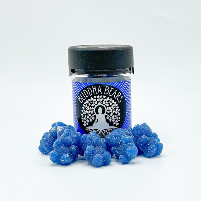 THCP Blue Raspberry Buddha Bear/ Infused With Delta-9 + Delta-8/ 100mg Per Gummy Bear
